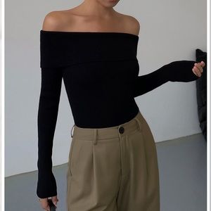 Black off shoulder top